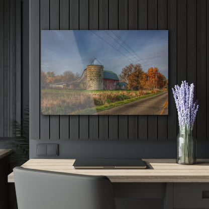 Rustic Farmhouse Wall Print Featuring Plumb Creek Road Red in the Fall I