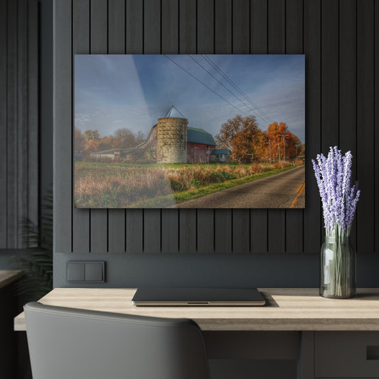 Rustic Farmhouse Wall Print Featuring Plumb Creek Road Red in the Fall I