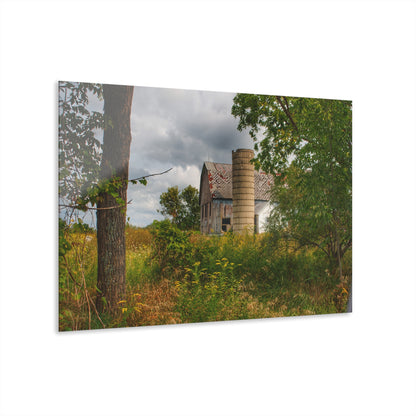 U R There Photography Hill Road Roadside Grey III Rustic Farmhouse Acrylic Wall Print