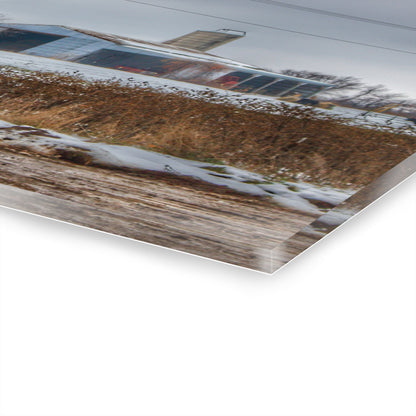 U R There Photography Noble Road Blue Cow Barn Rustic Farmhouse Acrylic Wall Print