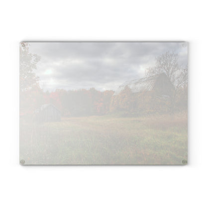 U R There Photography Church Road Grey and Little Grey Rustic Farmhouse Tempered-Glass Cutting Board