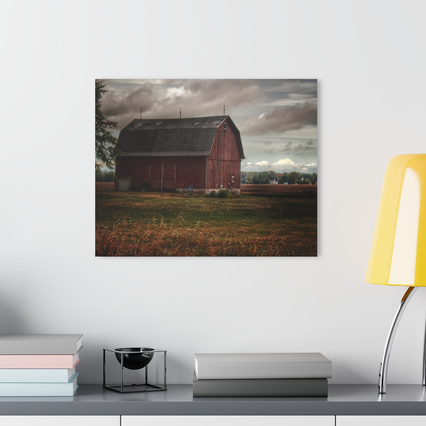 U R There Photography Fairgrove-Deckerville Red Rustic Farmhouse Acrylic Wall Print
