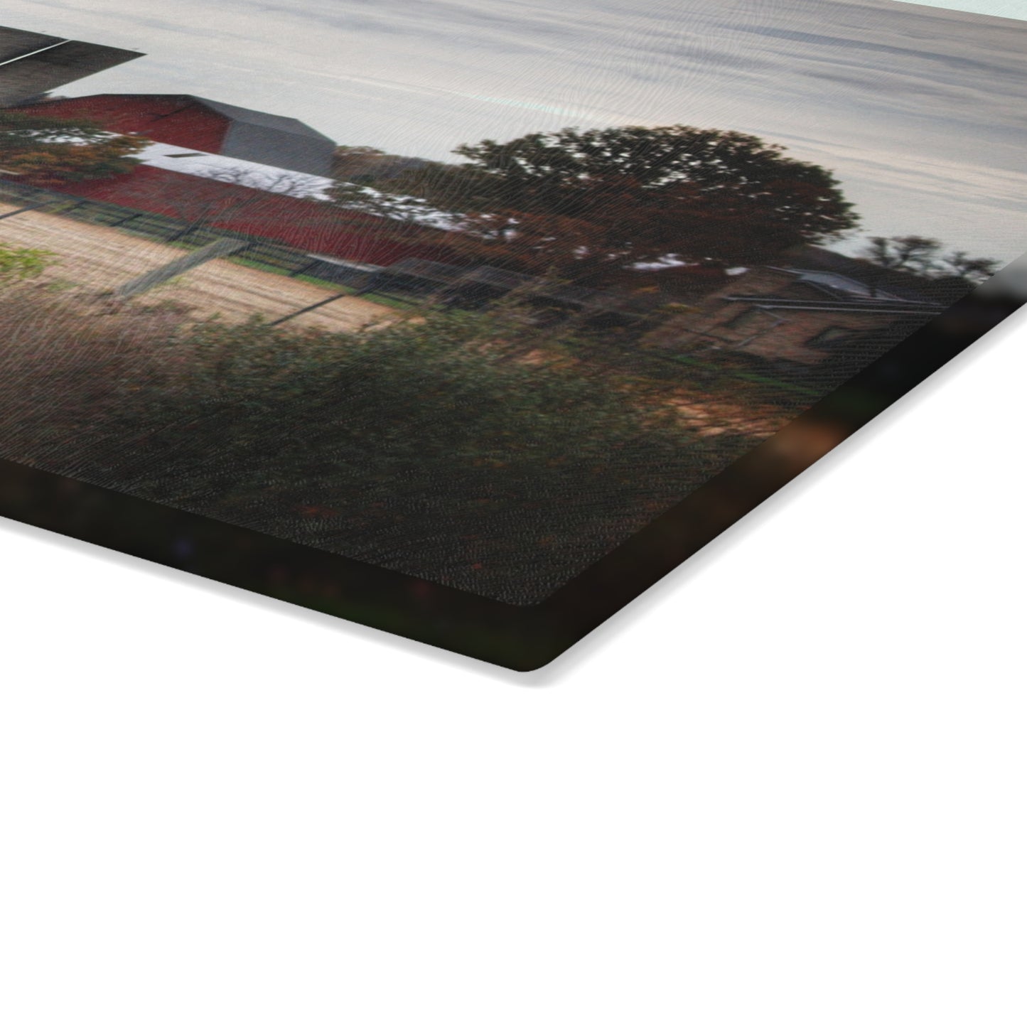 U R There Photography Haines Road Farm Rustic Farmhouse Tempered-Glass Cutting Board