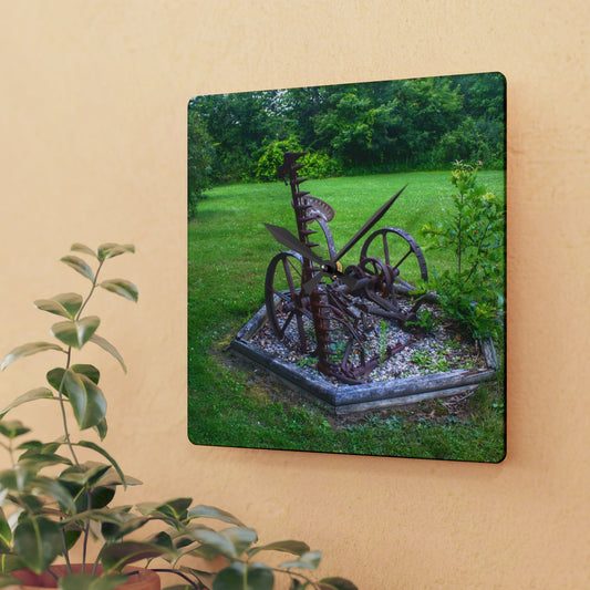 U R There Photography Farm Yard Art Rustic Farmhouse Acrylic Analog Wall Clock