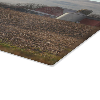 U R There Photography Cumber Road Red II Rustic Farmhouse Tempered-Glass Cutting Board