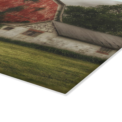 U R There Photography Stanley Road Red I Rustic Farmhouse Tempered-Glass Cutting Board