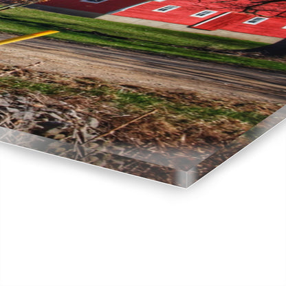 U R There Photography Hough Road Reds and Silo II Rustic Farmhouse Acrylic Wall Print