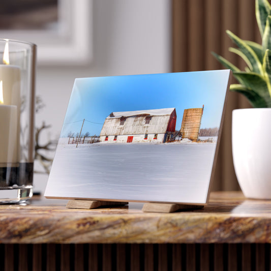 U R There Photography Bay City - Forestville Block Red Rustic Farmhouse Decorative Ceramic Tile