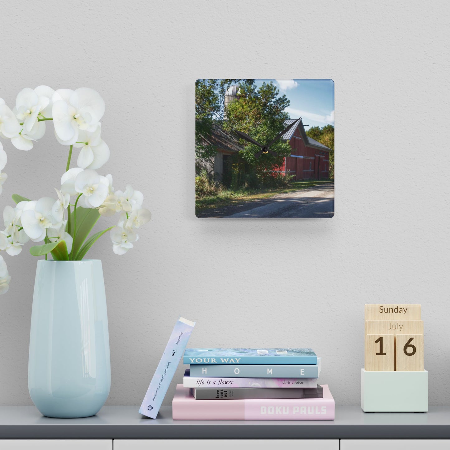 U R There Photography Bordman Roadside Buddies II Rustic Farmhouse Acrylic Analog Wall Clock