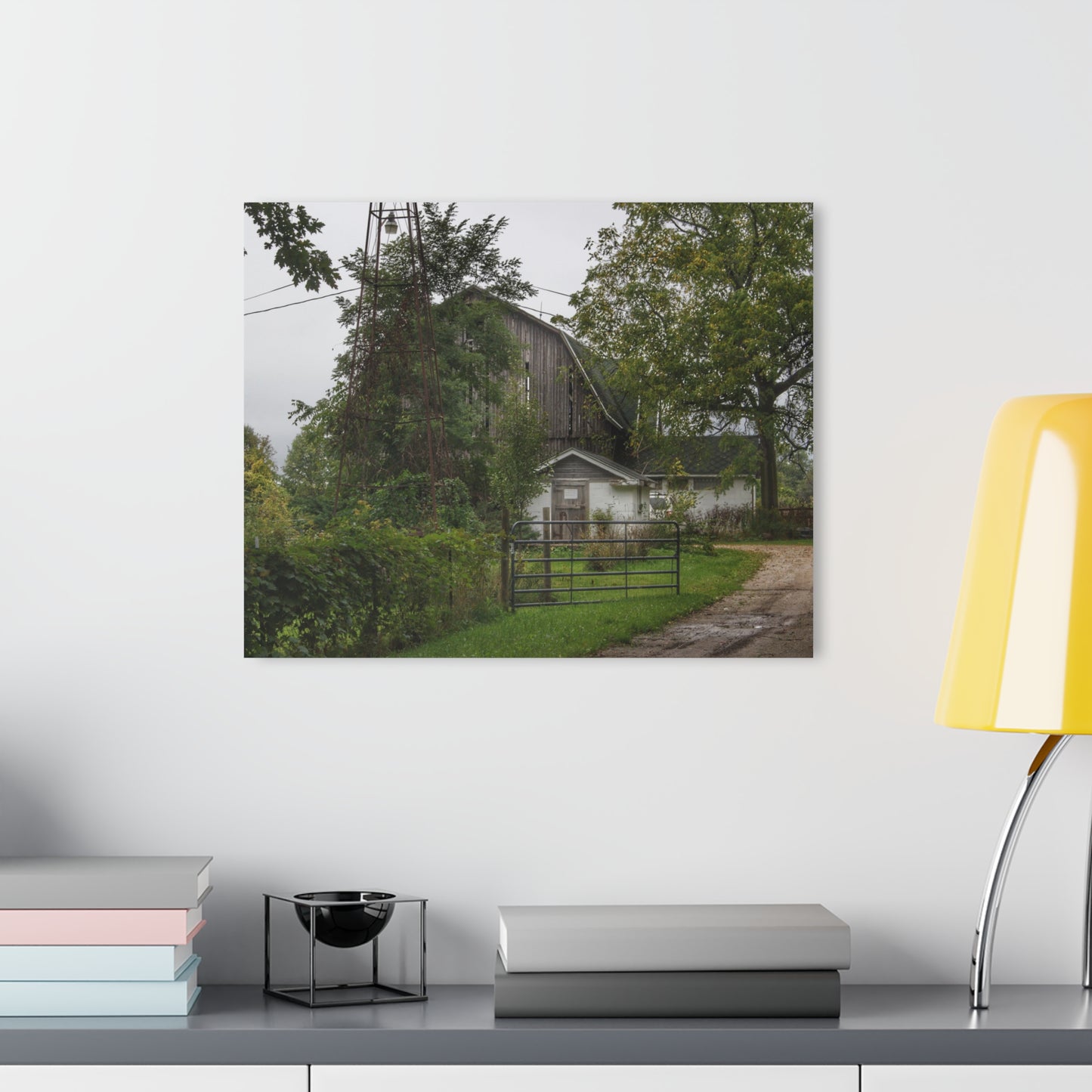 U R There Photography Noble Road Hidden Grey Rustic Farmhouse Acrylic Wall Print