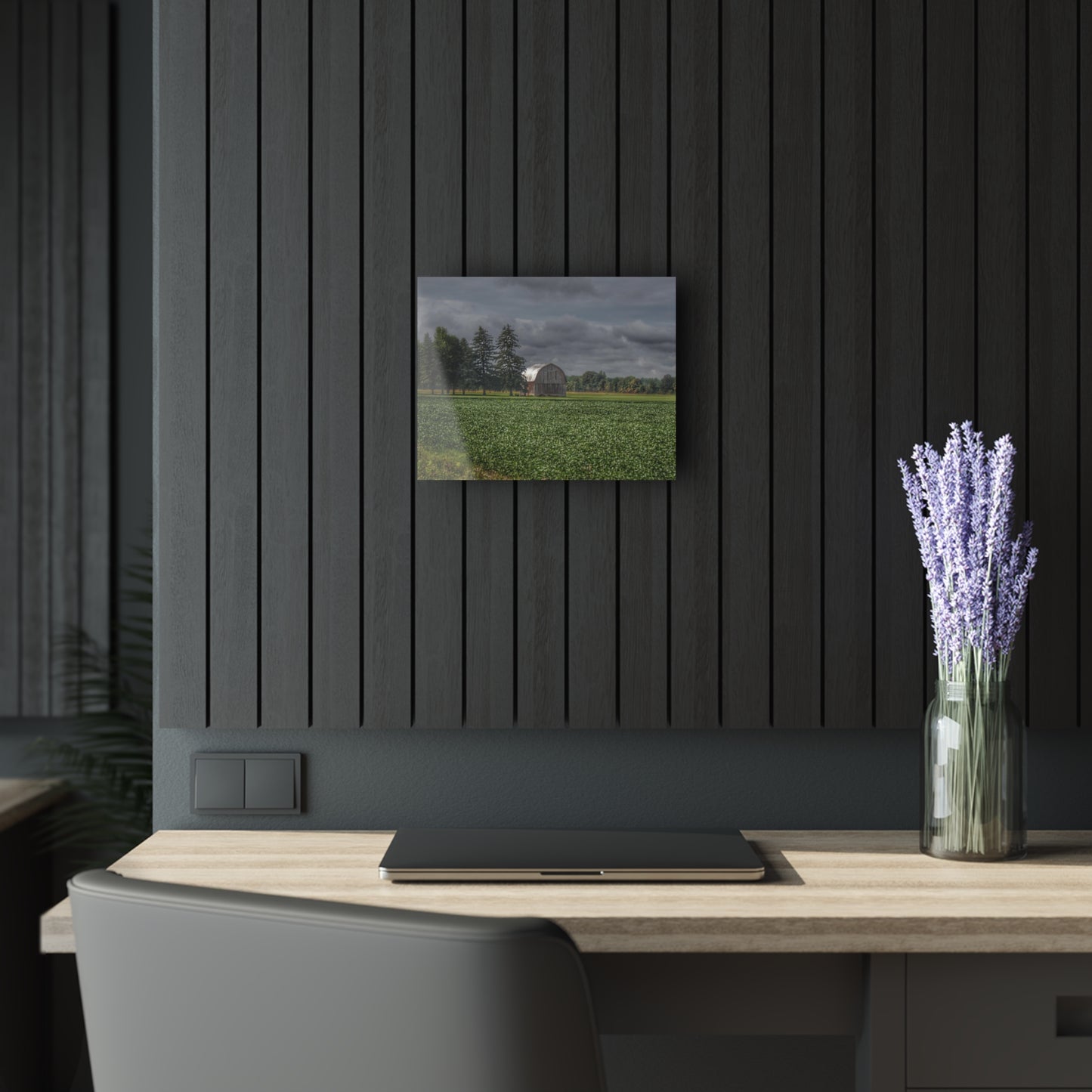 U R There Photography Belsay Grey Among the Pines Rustic Farmhouse Acrylic Wall Print