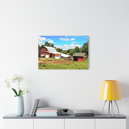 U R There Photography McKeen Lake Road Reds II Rustic Farmhouse Acrylic Wall Print