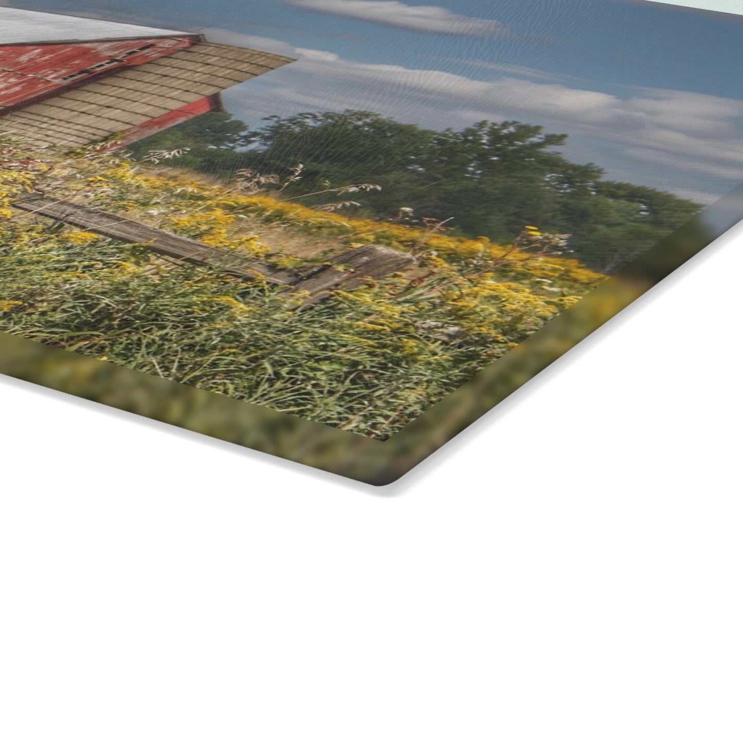 U R There Photography Nettney Road Red Rustic Farmhouse Tempered-Glass Cutting Board