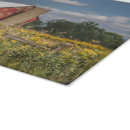 U R There Photography Nettney Road Red Rustic Farmhouse Tempered-Glass Cutting Board