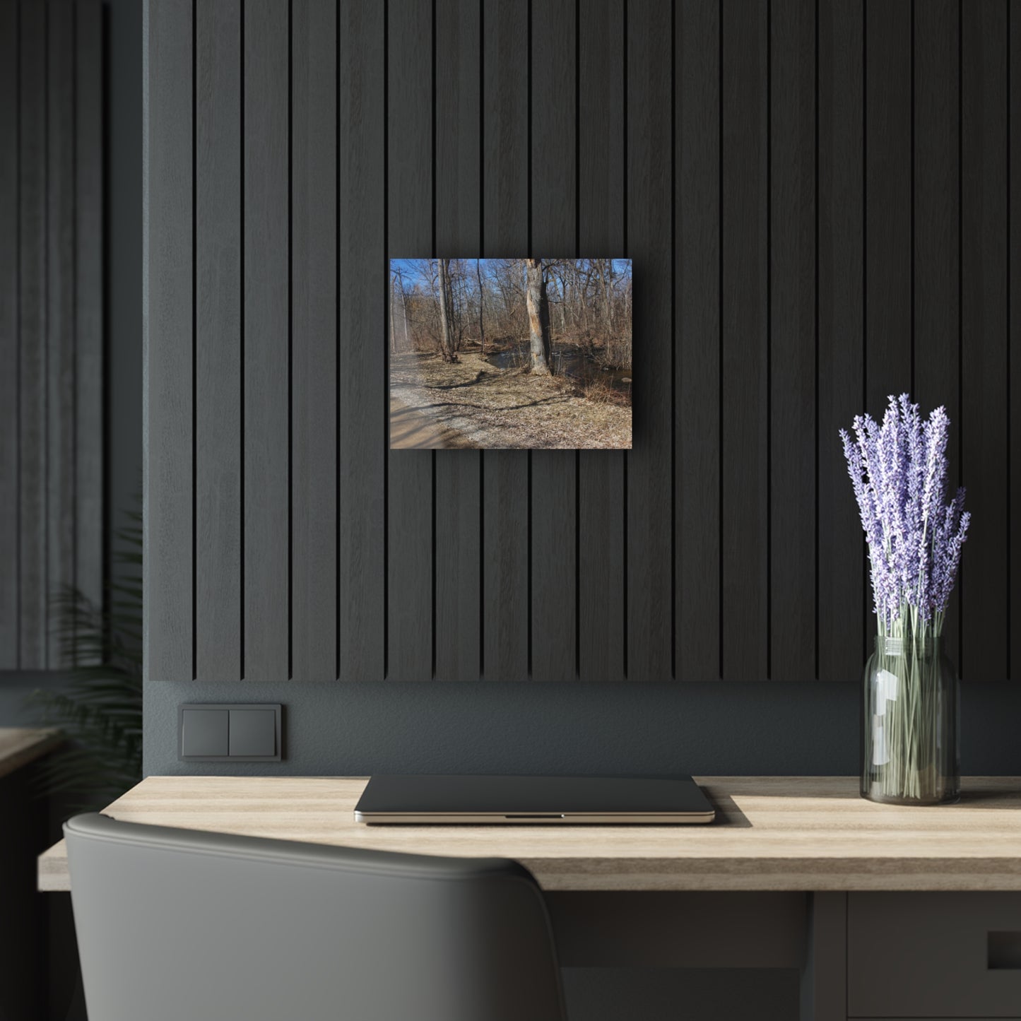 U R There Photography Creekside Seating Rustic Farmhouse Acrylic Wall Print