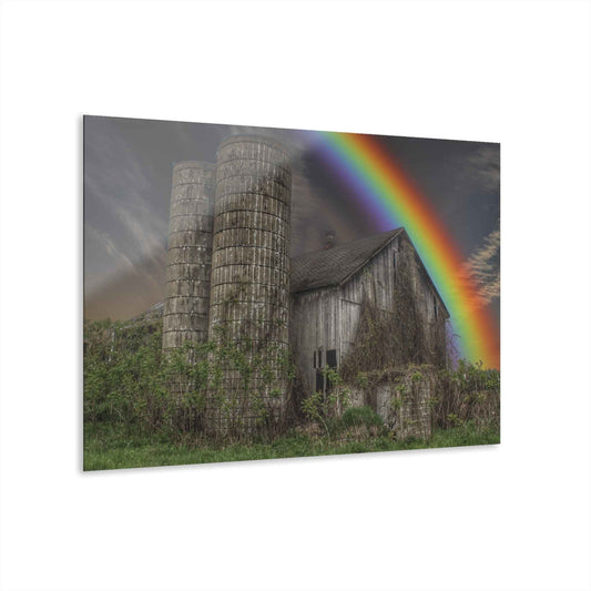 U R There Photography Somewhere Under the Rainbow Rustic Farmhouse Acrylic Wall Print
