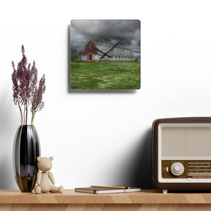 Rustic Farmhouse Wall Clock featuring Peters Red Appaloosa I