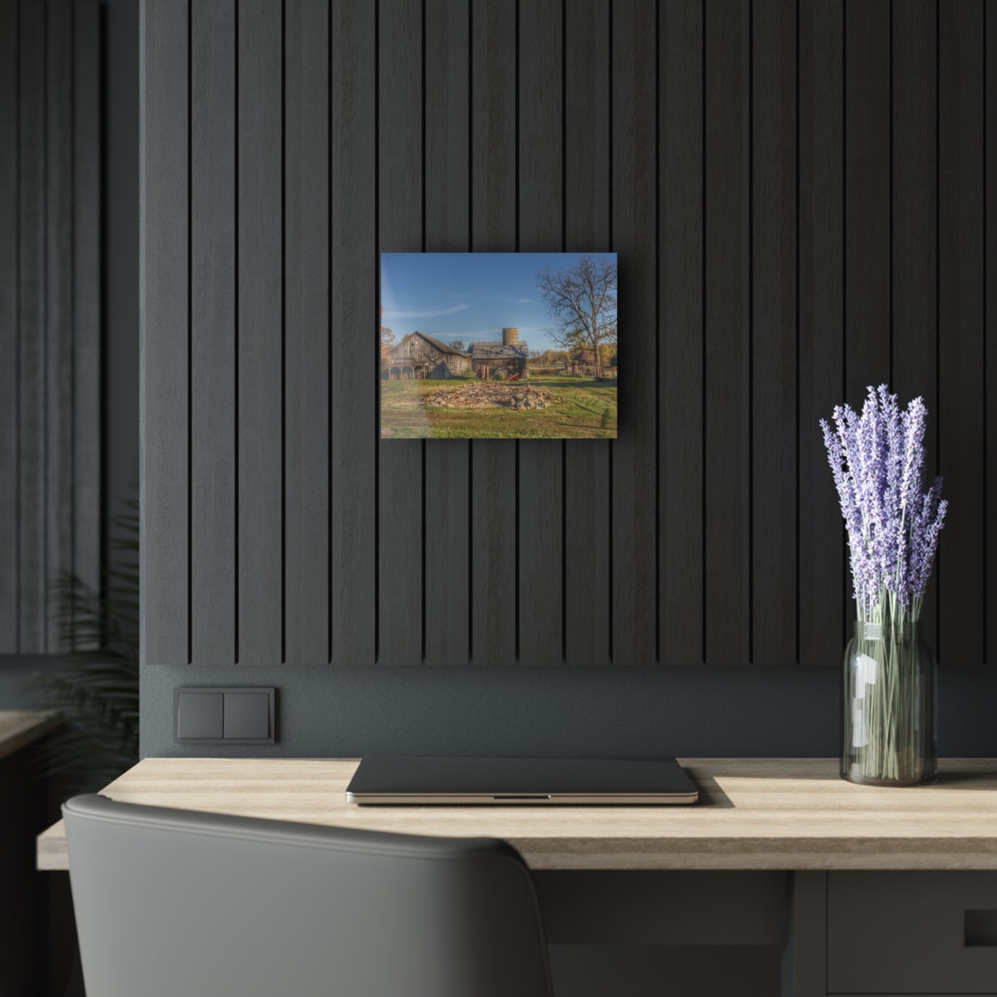 U R There Photography Bowers Road Greys I Rustic Farmhouse Acrylic Wall Print