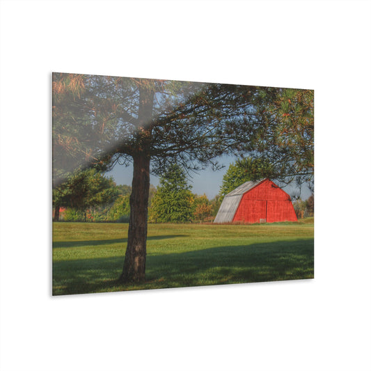 U R There Photography Peppermill Road Hidden Red Rustic Farmhouse Acrylic Wall Print