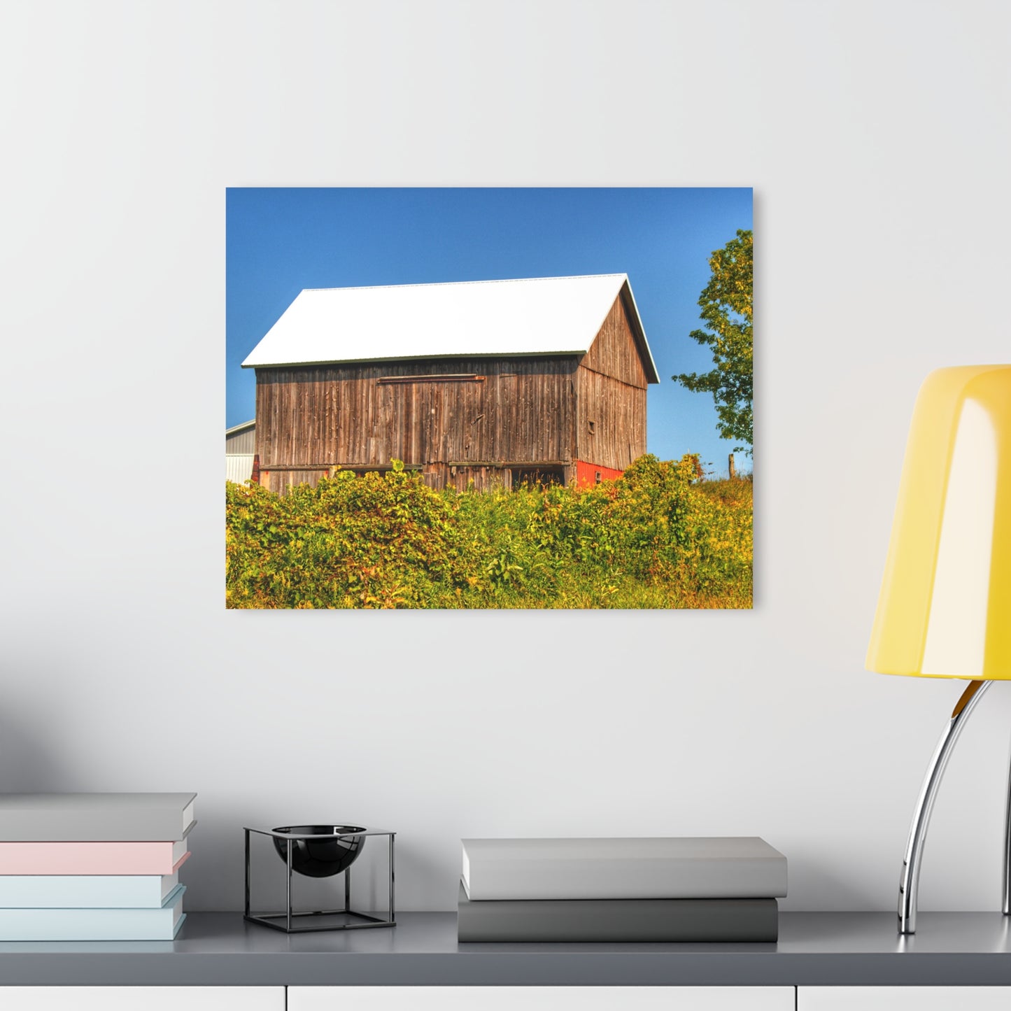 U R There Photography Hilltop High Grey Rustic Farmhouse Acrylic Wall Print