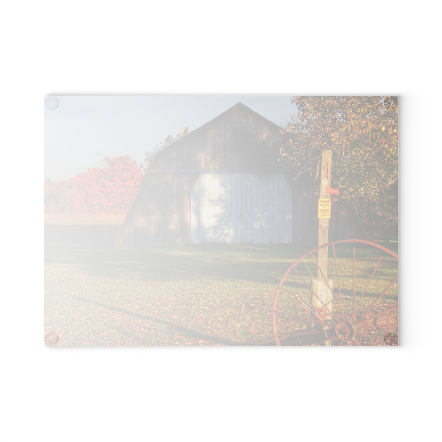 U R There Photography Cade Road Quonset Rustic Farmhouse Tempered-Glass Cutting Board
