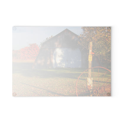 U R There Photography Cade Road Quonset Rustic Farmhouse Tempered-Glass Cutting Board
