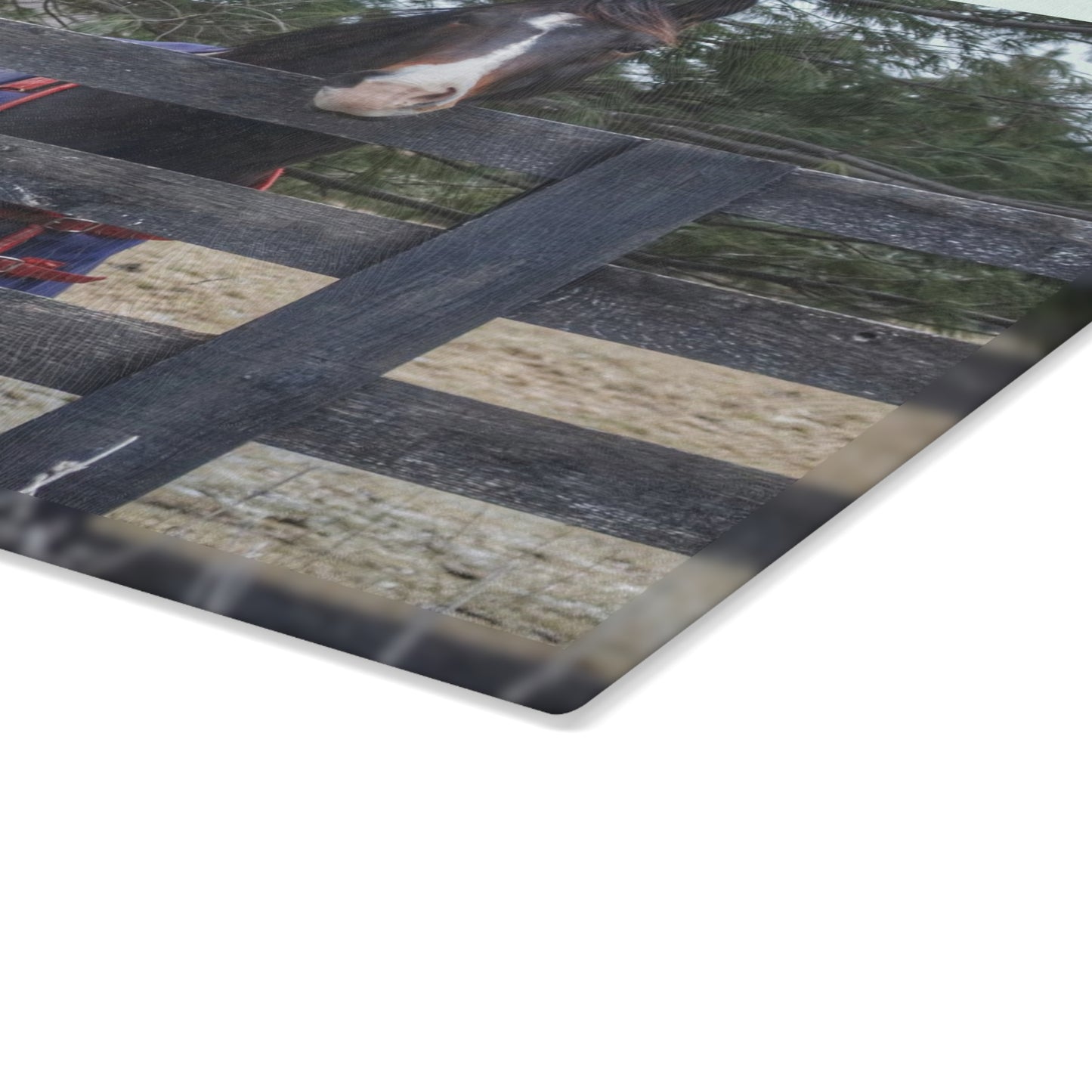 U R There Photography Hosner Road Chestnut Rustic Farmhouse Tempered-Glass Cutting Board