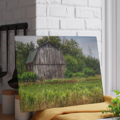 U R There Photography Frankford Road Grey Rustic Farmhouse Tempered-Glass Cutting Board