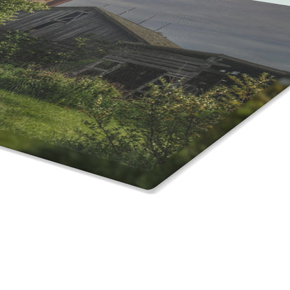 U R There Photography Barkley Road Greys I Rustic Farmhouse Tempered-Glass Cutting Board