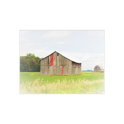 Barn Boutique Rustic Ceramic Wall Tile| Square Barn with Barn in the Distance