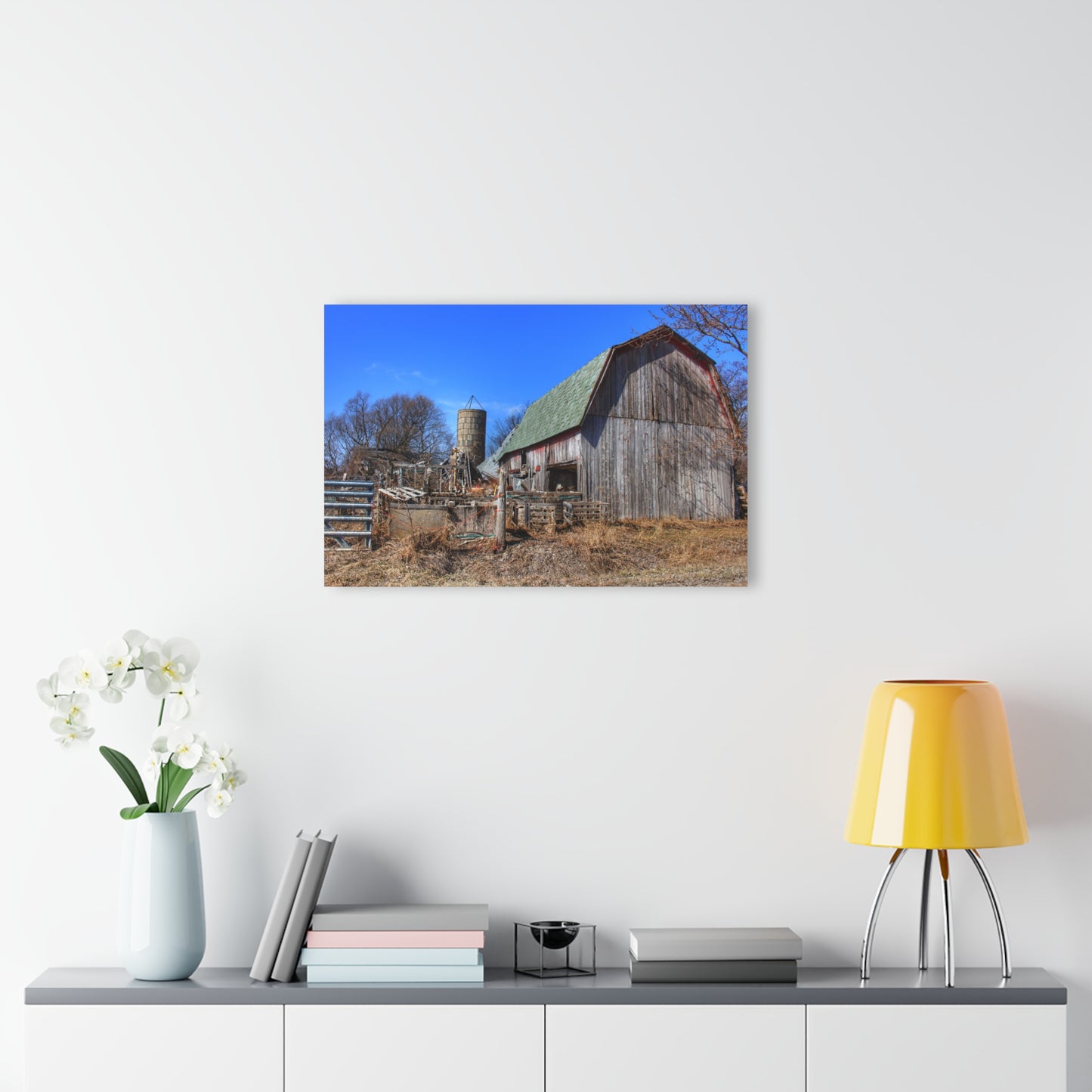 U R There Photography Romeo Plank Road Forgotten Greys Rustic Farmhouse Acrylic Wall Print