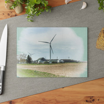U R There Photography Dickerson Grey Rustic Farmhouse Tempered-Glass Cutting Board