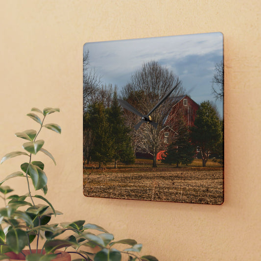 U R There Photography Irish Road Hidden Red Rustic Farmhouse Acrylic Analog Wall Clock