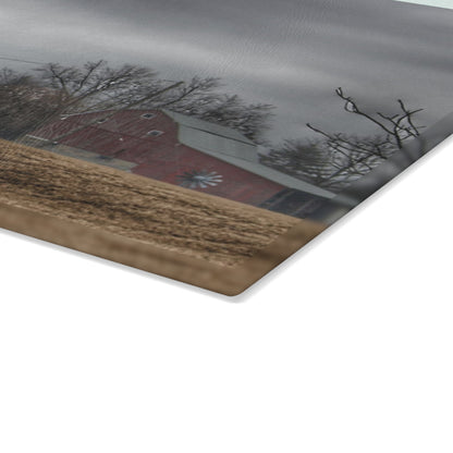 U R There Photography Daley Road Duo Rustic Farmhouse Tempered-Glass Cutting Board