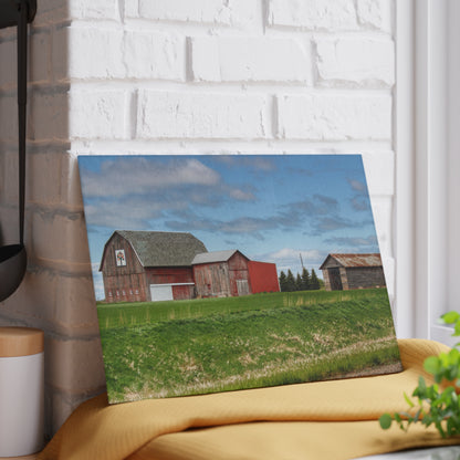 U R There Photography Unionville Reds Rustic Farmhouse Tempered-Glass Cutting Board
