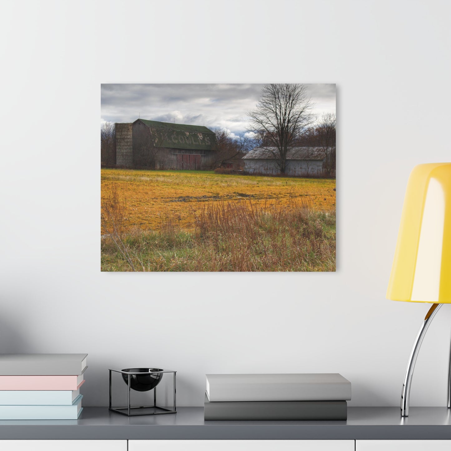 U R There Photography Fields of Golden Clover Rustic Farmhouse Acrylic Wall Print