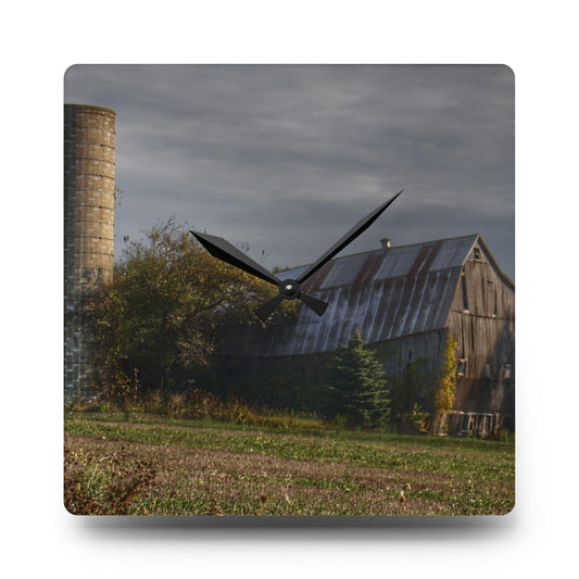 Collapsing in Croswell Rustic Farmhouse Acrylic Analog Wall Clock 10.75'' × 10.75'' (Square)