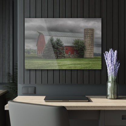 U R There Photography Clifford Road Red and Silo I Rustic Farmhouse Acrylic Wall Print