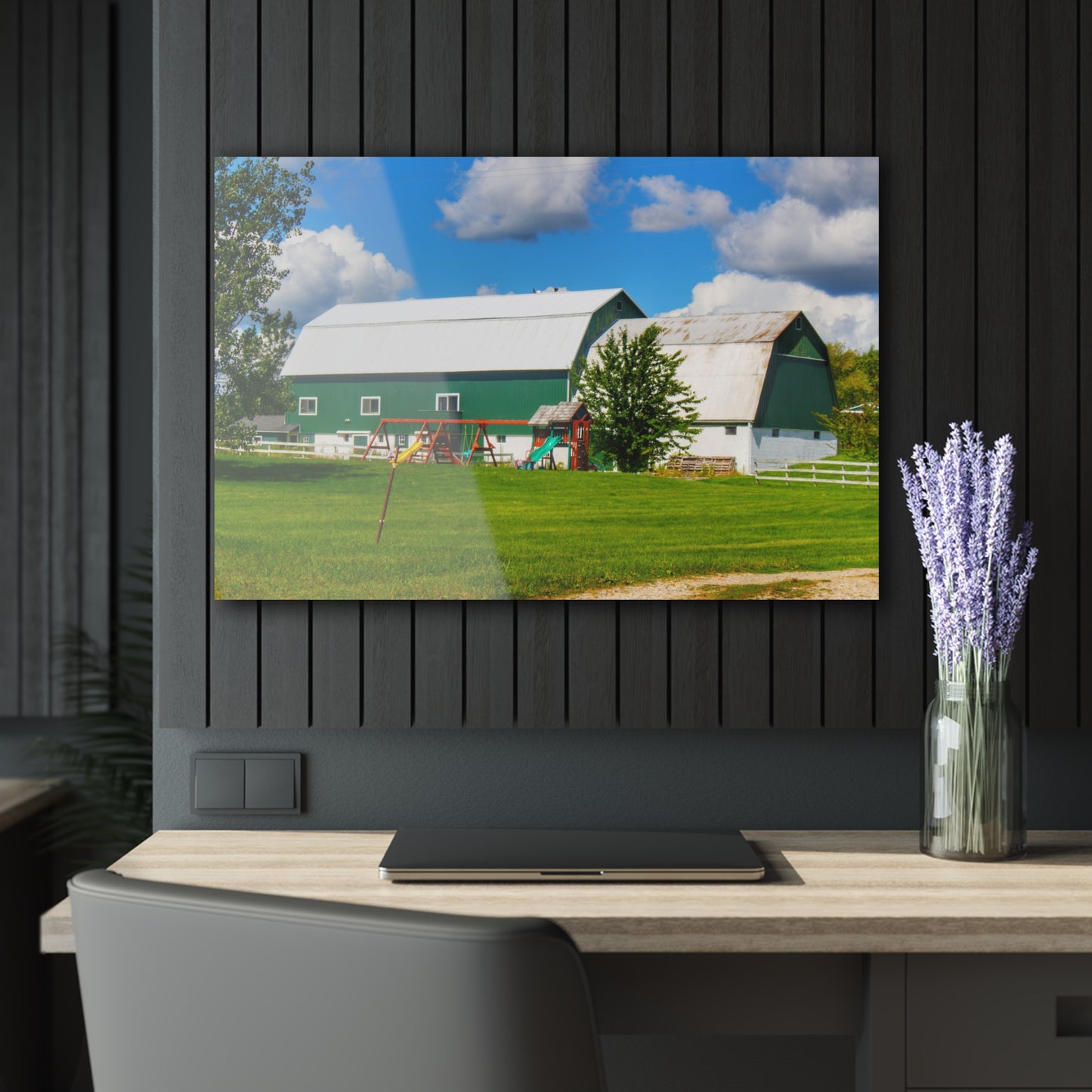 U R There Photography Hough Road Green Rustic Farmhouse Acrylic Wall Print