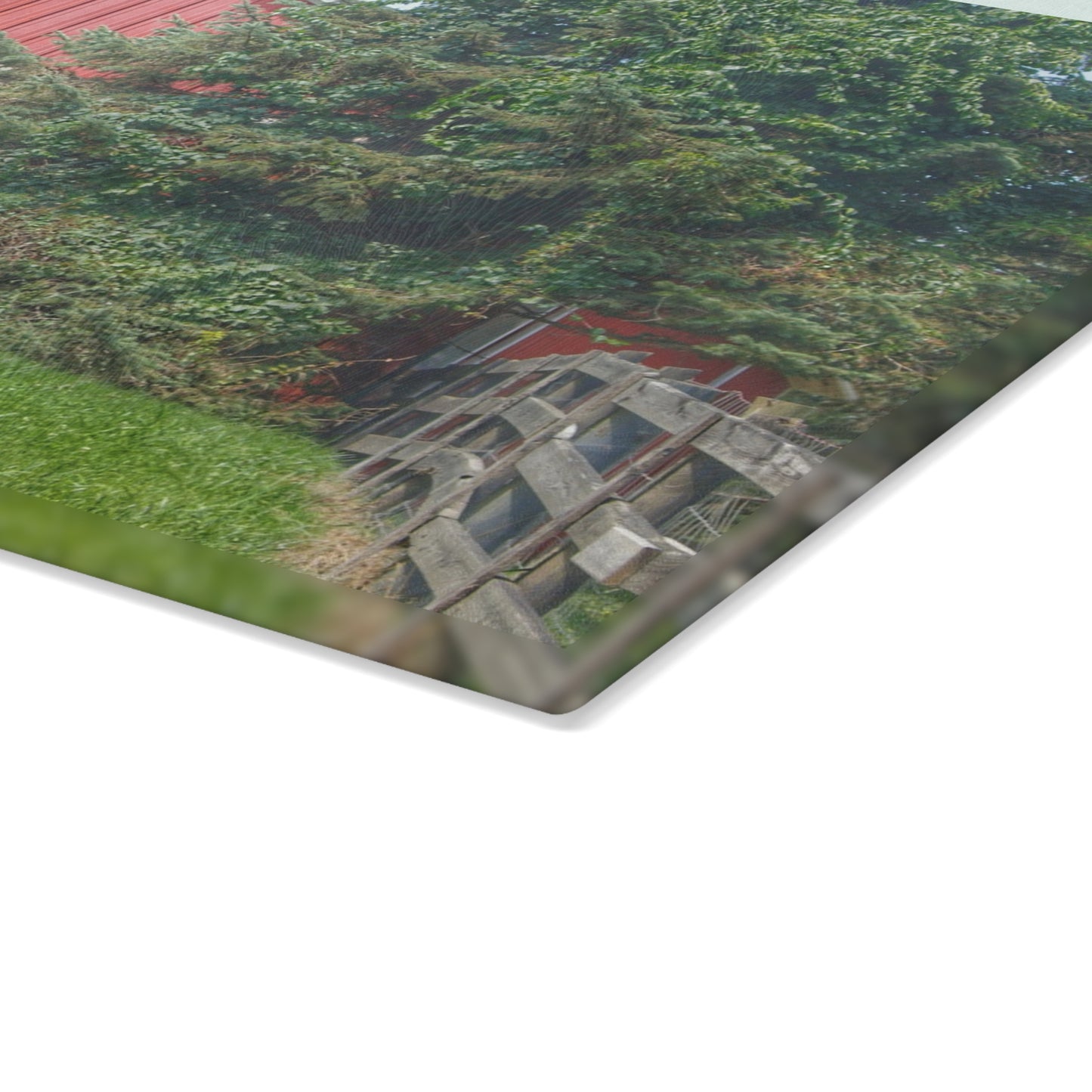 U R There Photography Modern Red I Rustic Farmhouse Tempered-Glass Cutting Board