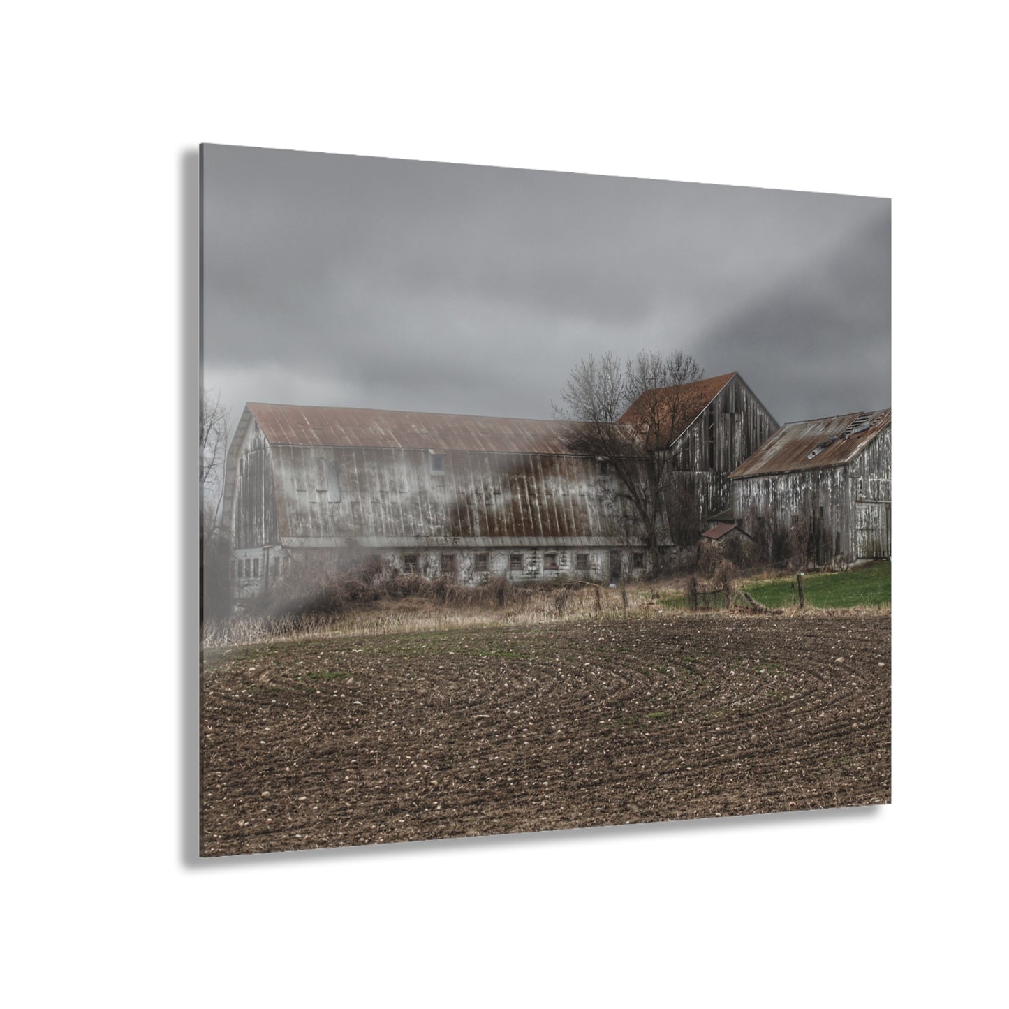 U R There Photography Rusted and Grey on Newark Road Rustic Farmhouse Acrylic Wall Print