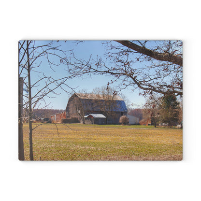 U R There Photography Rider Road Greys Rustic Farmhouse Tempered-Glass Cutting Board