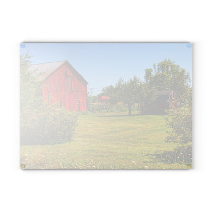 U R There Photography East Farrand Reds Rustic Farmhouse Tempered-Glass Cutting Board
