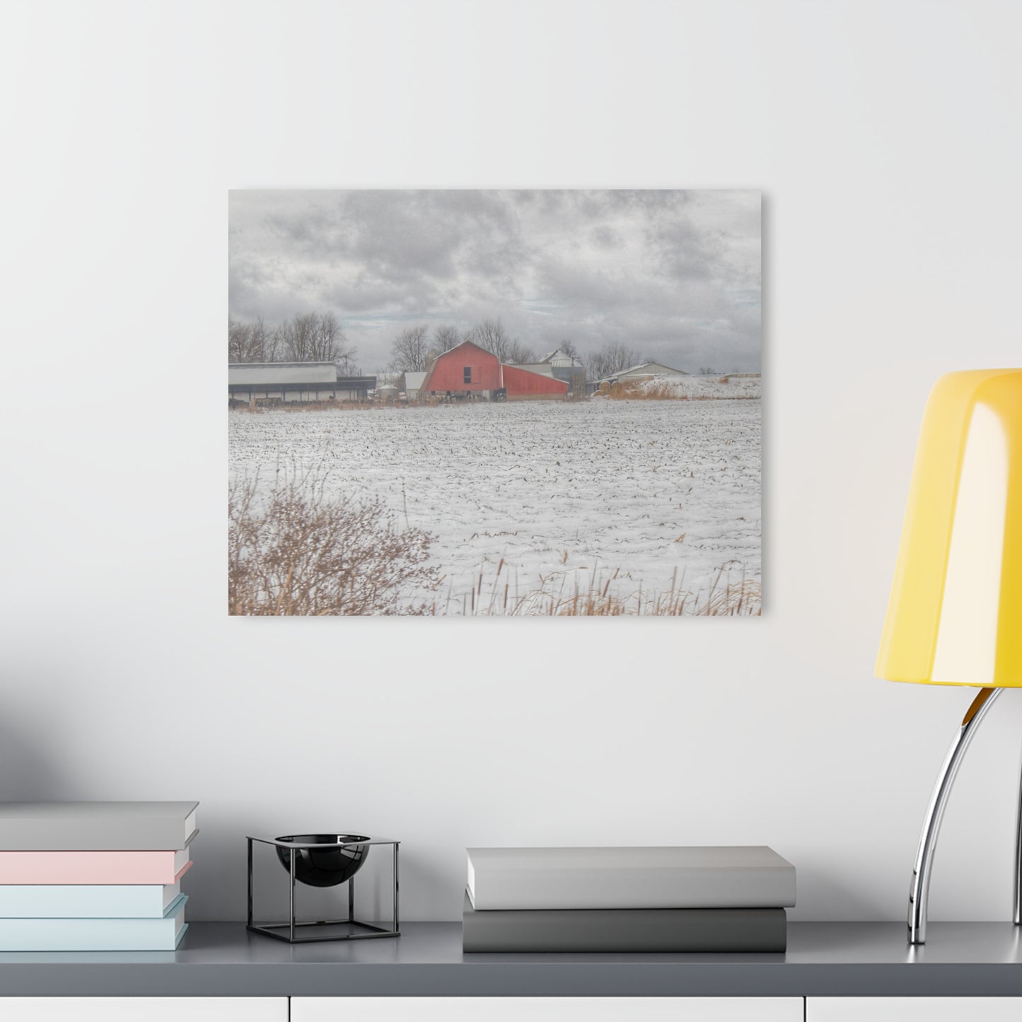 U R There Photography Maple Valley Road Red II Rustic Farmhouse Acrylic Wall Print