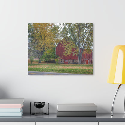 U R There Photography Mayville Lapeer Road Red in the Fall Rustic Farmhouse Acrylic Wall Print