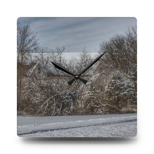 Hidden in Oxford II Rustic Farmhouse Acrylic Analog Wall Clock 10.75'' × 10.75'' (Square)