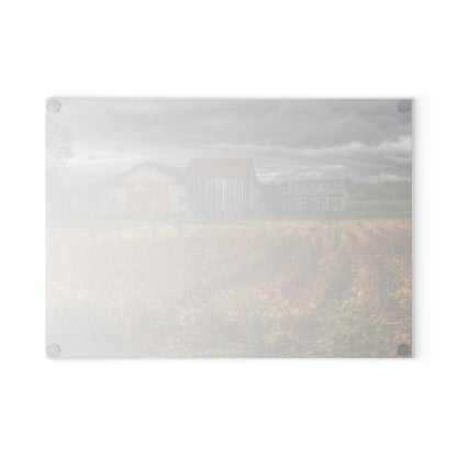 U R There Photography Murphy Lake Road Quonset Clan Rustic Farmhouse Tempered-Glass Cutting Board