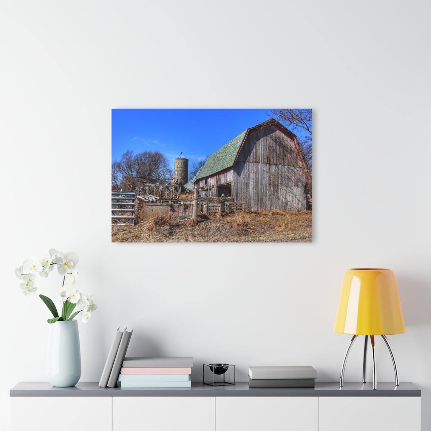 U R There Photography Romeo Plank Road Forgotten Greys Rustic Farmhouse Acrylic Wall Print