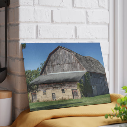 U R There Photography Snover Old Grey Rustic Farmhouse Tempered-Glass Cutting Board