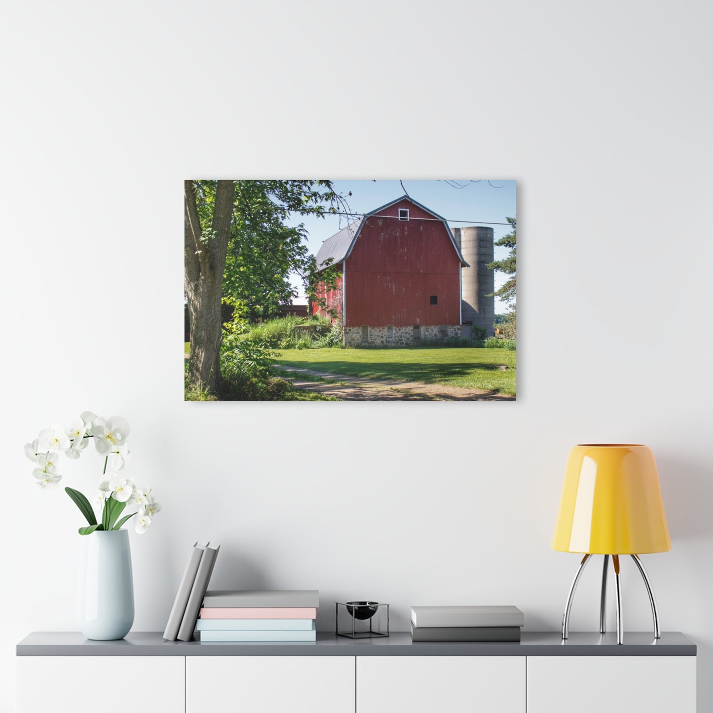 U R There Photography Mayville Road Red Rustic Farmhouse Acrylic Wall Print